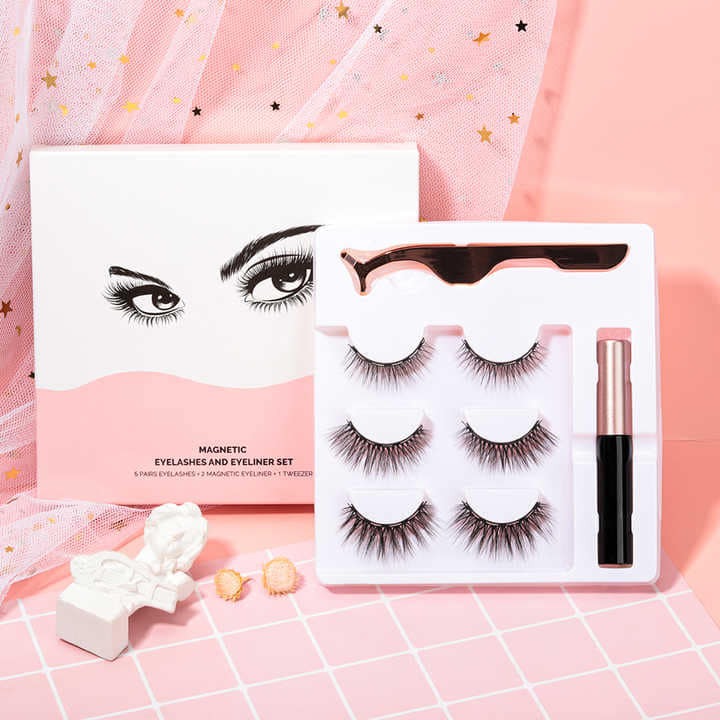 Magnetne Trepavice SET 3 PARA + Magnetni Ajlajner + Pinceta