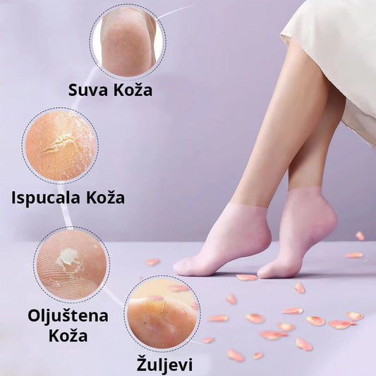 Magične Silikonske Čarape – Za Meka i Glatka Stopala Bez Pukotina!